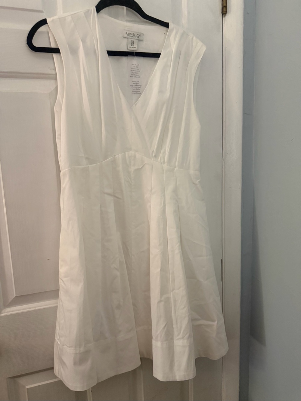 NWT Rachel Zoe White Pleated Fit & Flare Dress Size 12 Bridal